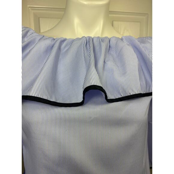 Kontrol Anthropologie Women's Off-Shoulder Bell Sleeve Blue Blouse - Small - Picture 7 of 11